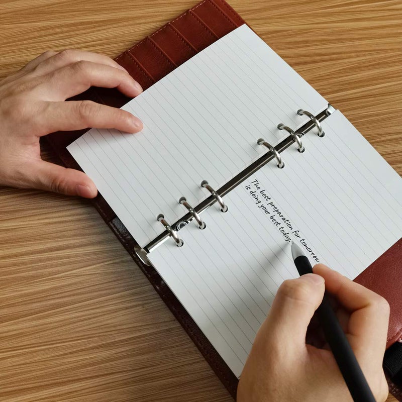 Getvow A6 Lined Refill Paper, 100 Sheets/200 Pages Loose Leaf Paper for Filofax Person Binders, 6 Holes Punched, 100gsm Ruled White Filler Paper, 3.75'' x 6.75'' - Image 5