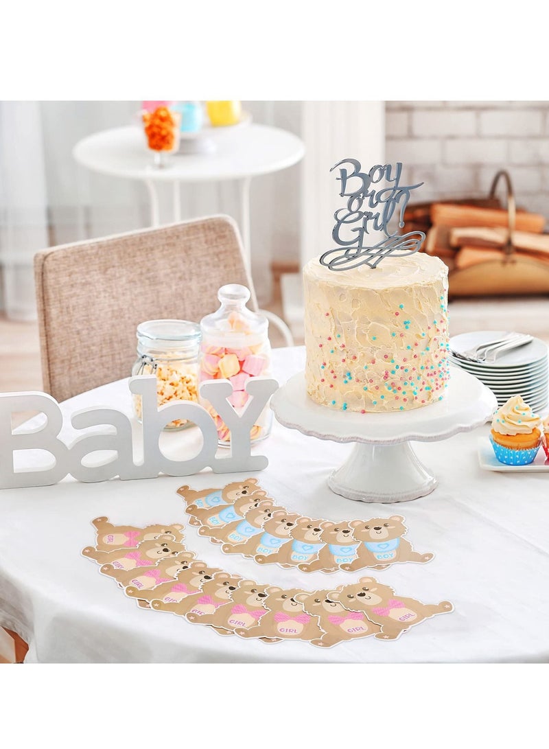 NIBEMINENT Voting Game Box, with 60 Pieces Baby Gender Reveal Bear Ballot Cards, Shower Design Box Party Invitations and Games Boy or Girl Supplies (Pink, Blue) - Image 4