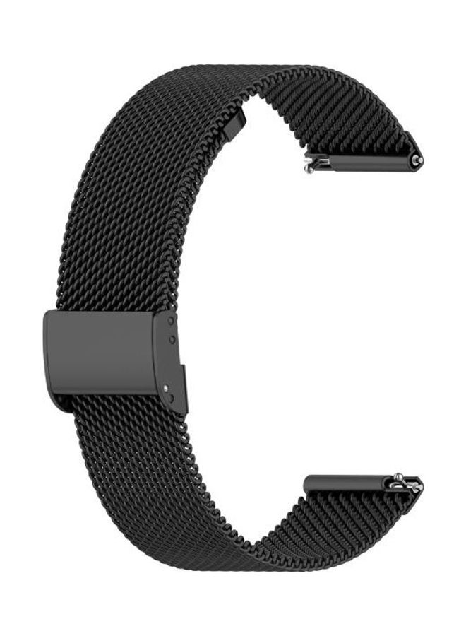 NIBEMINENT Stainless Steel Mesh Watch Wrist Strap 22MM For Huawei GT/GT2 46mm/ Galaxy / Fossil Gen 5 Black  - Image 1