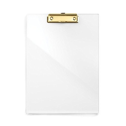 russell+hazel Acrylic Clip Board, Gold-Toned Hardware, 9” x 12” - Image 1