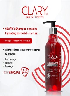 CLARY Shampoo Hair Fall Control With Procapil For Dry Hair 300ml  - Image 2