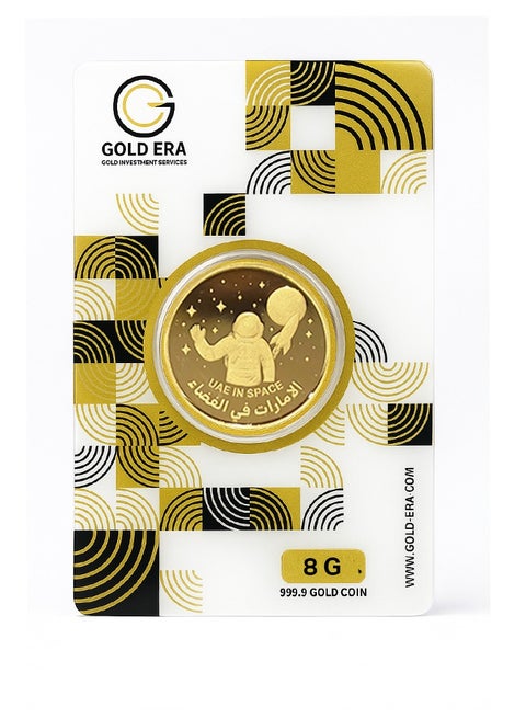 Gold Era 8 Grams 24K Pure Gold Coin – 999.9 Fine Gold, UAE Space Design, Certified Investment Coin, Collectible & Gifting Coin
