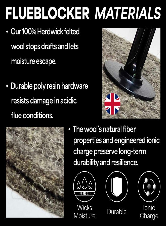 Flueblocker مانع تسرب لمدخنة مقاس 11 × 19 بوصة - سدادة بديلة لسدادة سحب الهواء في مدفأة Chimney Sheep - أفضل من الوسادة أو البالون القابل للنفخ - يوفر الطاقة ويمنع الروائح والحطام - Image 5