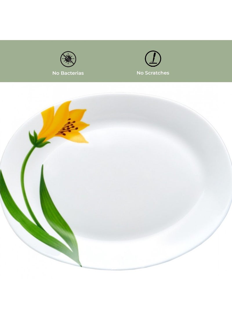 Laopala LaOpala Classic 38 Pcs Dinner Sets Glass Material  Plates Canary Arch Dinner Set Microwave Safe & Dishwasher Safe Minimalist Style Lightweight Bowls, Cups, Plates Set-Reusable  - Image 3