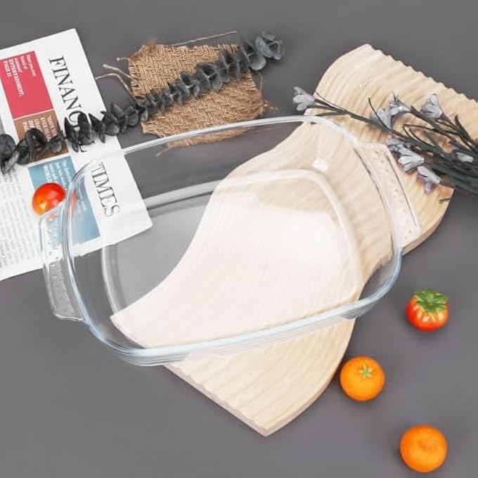 rayihni ChefS Delight Rectangular Glass Bakeware With Handle Durable Heat Resistant Perfect For Baking Roasting Cooking Easy To Handle Ideal For Kitchen And Home Use 2600Ml - Image 4