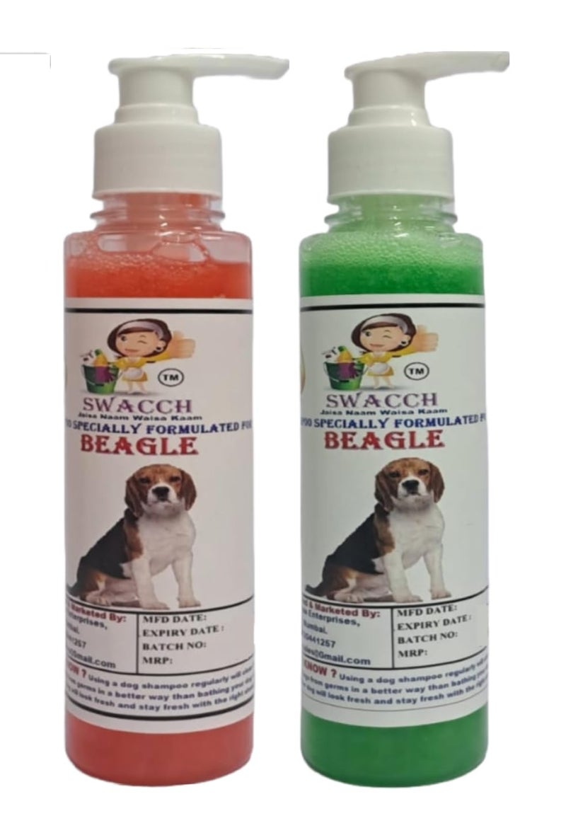 SWACCH Premium Shampoo for Beagle (200ML) (Combo Pack of 2) Strawberry & NEEM ALOVERA - Image 1