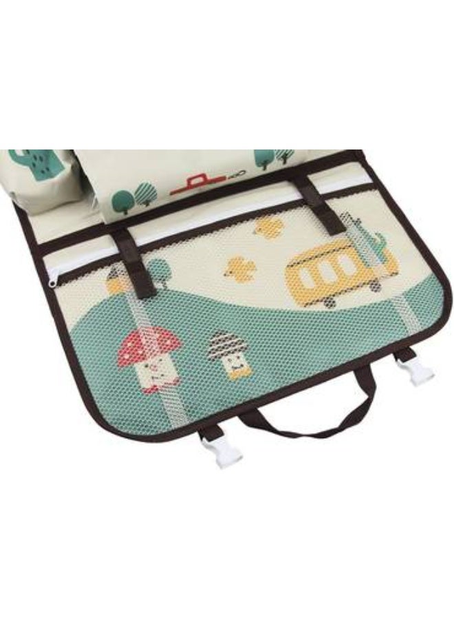 HIGHWAY Cute Cartoon Kids Backseat Car Organizer - Multi-Pocket Seat Back Hanging Storage Bag with Tissue Box Holder & Bottle Pockets - Multi-Color - Image 3
