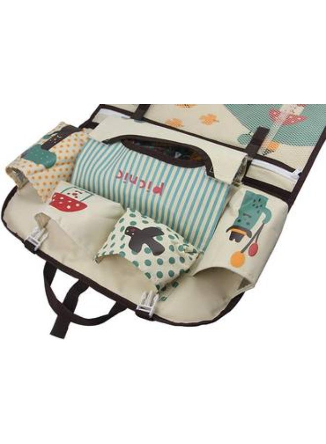 HIGHWAY Cute Cartoon Kids Backseat Car Organizer - Multi-Pocket Seat Back Hanging Storage Bag with Tissue Box Holder & Bottle Pockets - Multi-Color - Image 4