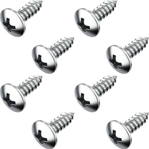 PRIME AVE Stainless Steel License Plate Screws for License Plates Frames Covers Rust Proof Licence Plate Screw Set for FrontRear Compatible with Buick Cadillac Chevrolet GMC - Image 1