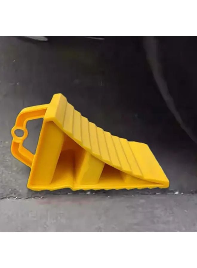 Yellow Wheel Chock with Handle Portable Parking Block for Trailers RVs and Cars - Image 3