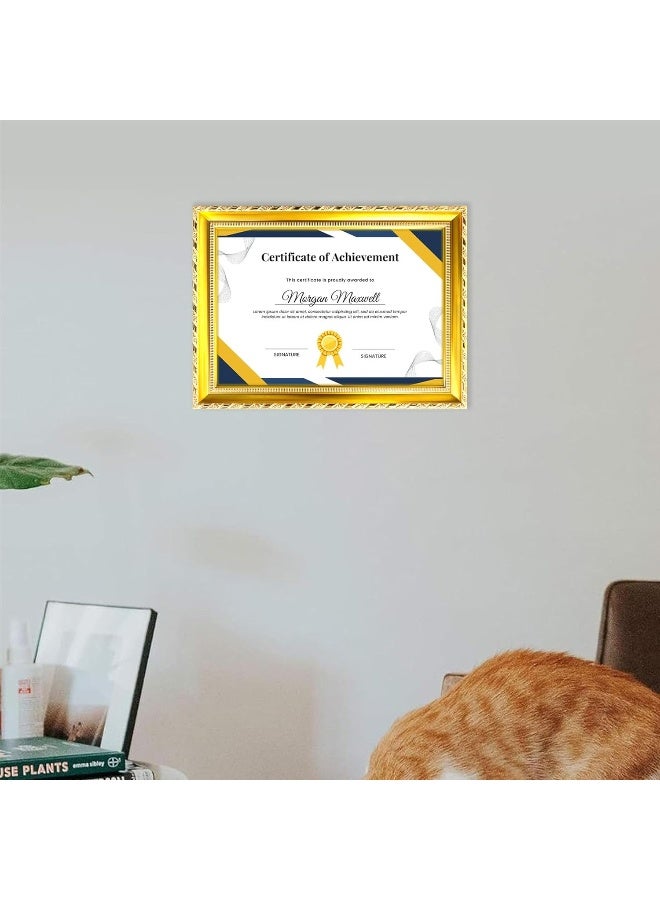 Decorhills DECORHILLS Classic Design A4 Document Certificate Frame – Real Glass, Wall Mount Tabletop Display, Gold, 25x34cm Frame Size, 6Pcs  - Image 3