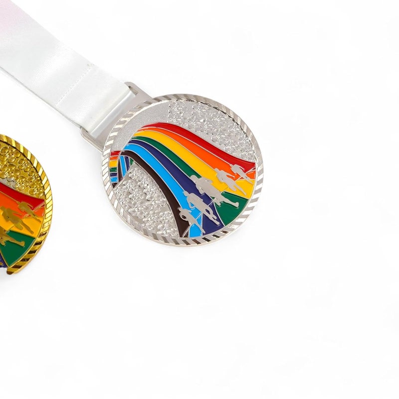 ArtRight Running Compitition Medal - Set of 3, Professional Gold, Silver, Bronze Medals with Color Tag & Ribbon, 1st, 2nd, 3rd Winner Medals (6.5cm Diameter) - Image 3