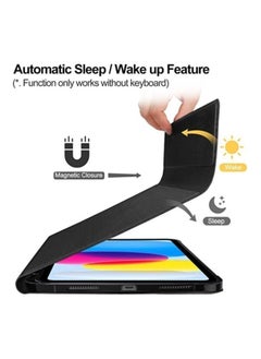 ELTRAZONE ELTRAZONE iPad 10th Generation Keyboard Case with Trackpad (10.9 inch 2022 Release), Wireless Detachable Rechargeable Multi-touch Keyboard, Smart Folio Protective Cover with Pencil Holder  - Image 2