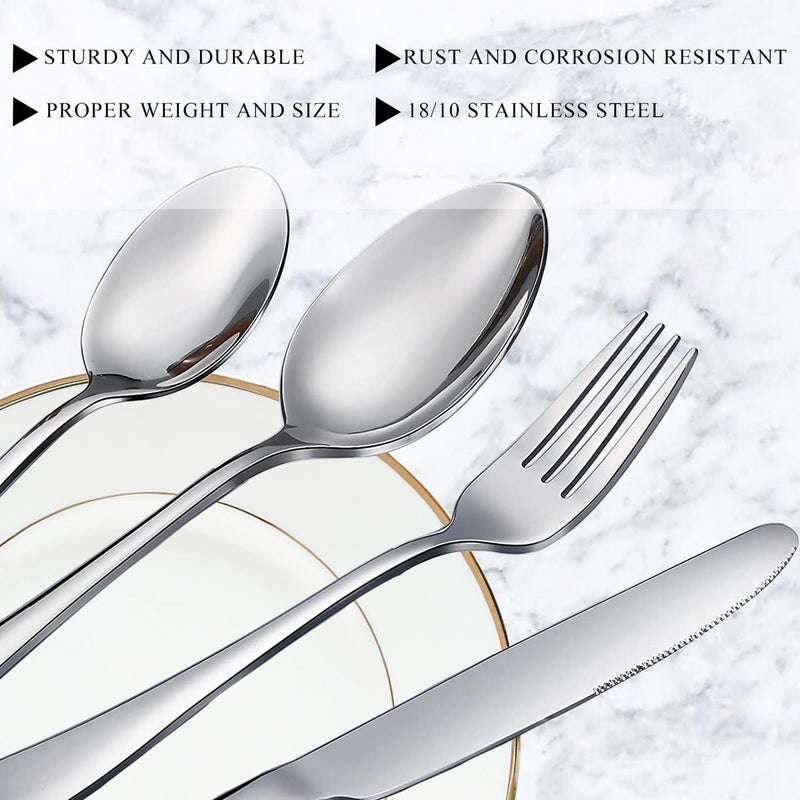 Scent Time Teaspoon Set,6 Piece 6.7" Spoons Silverware, Premium Food Grade 18/10 Stainless Steel Tea Spoons, Metal Dessert Spoon, Durable Kitchen Spoon Set, Mirror Finish & Dishwasher Safe - Image 2