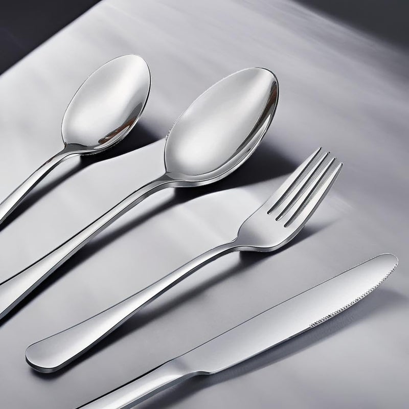 Scent Time Teaspoon Set,6 Piece 6.7" Spoons Silverware, Premium Food Grade 18/10 Stainless Steel Tea Spoons, Metal Dessert Spoon, Durable Kitchen Spoon Set, Mirror Finish & Dishwasher Safe - Image 4