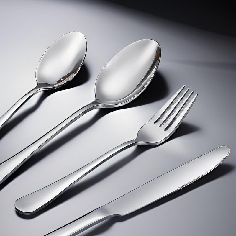 Scent Time Teaspoon Set,6 Piece 6.7" Spoons Silverware, Premium Food Grade 18/10 Stainless Steel Tea Spoons, Metal Dessert Spoon, Durable Kitchen Spoon Set, Mirror Finish & Dishwasher Safe - Image 3