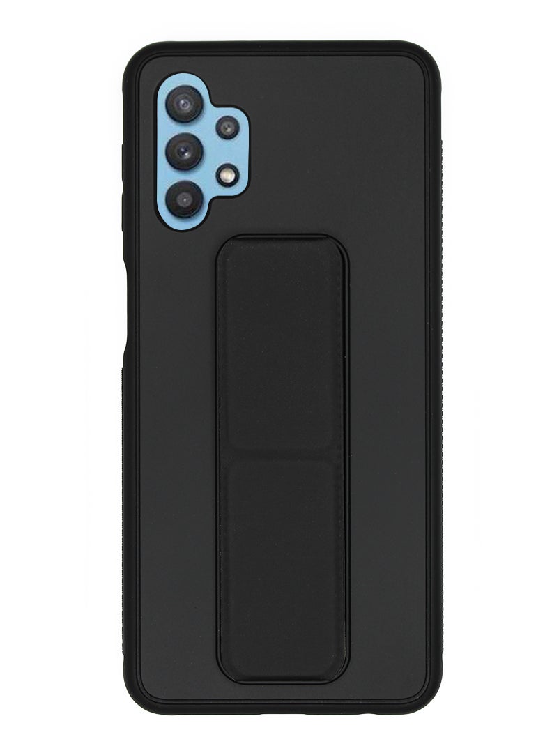 Theodor Fully Covered With Finger Grip Stand Holder Anti Slip Shockproof Protective Case Cover For SAMSUNG GALAXY A13 4G BLACK - Image 1