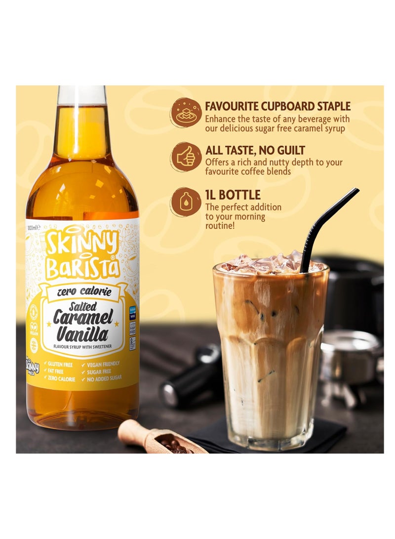 ذا سكيني فود كو. شراب خالي من السعرات الحرارية خالي من السكر للشاي والشوكولاتة الساخنة والفواكه والخبز ومشروبات البروتين - صديق للنباتيين وخالي من الغلوتين والدهون والكراميل المملح والفانيليا 1 لتر - Image 2