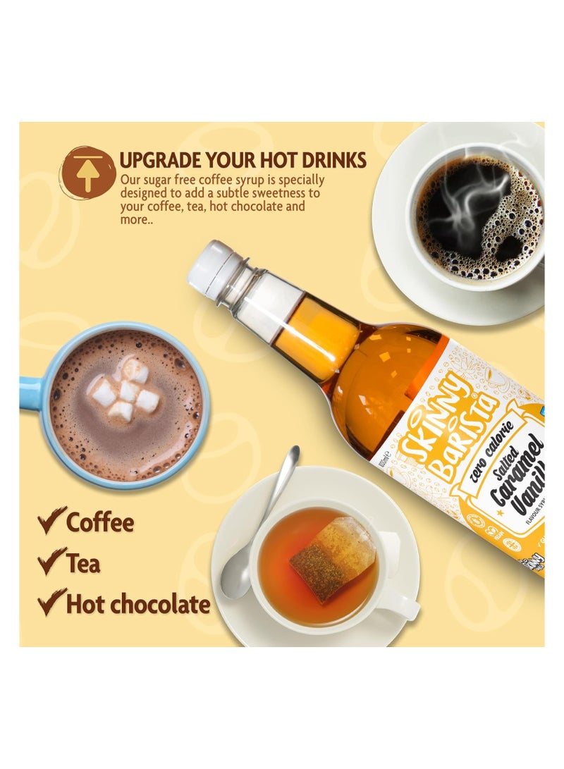 ذا سكيني فود كو. شراب خالي من السعرات الحرارية خالي من السكر للشاي والشوكولاتة الساخنة والفواكه والخبز ومشروبات البروتين - صديق للنباتيين وخالي من الغلوتين والدهون والكراميل المملح والفانيليا 1 لتر - Image 3