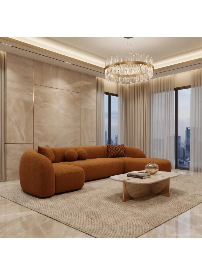 KUSTOMDECO Nova L-Shape Sectional Sofa | Customizable Design Fabric Corner Sofa with Ottoman | Modern Living Room Sofa – Brown - Image 4