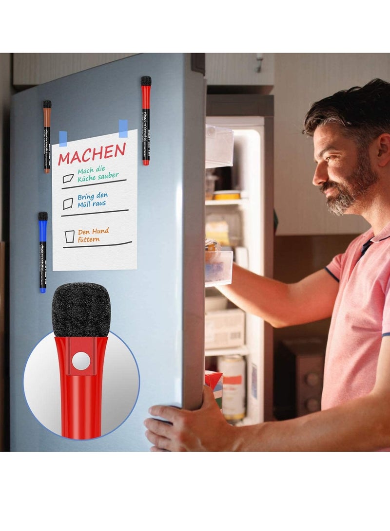 Magnetic Dry Erase Markers Set - 12 Low Odor Colors with Erasers, Fine Tip for Kids & Teachers, Perfect for Classroom & Office Use - Image 4