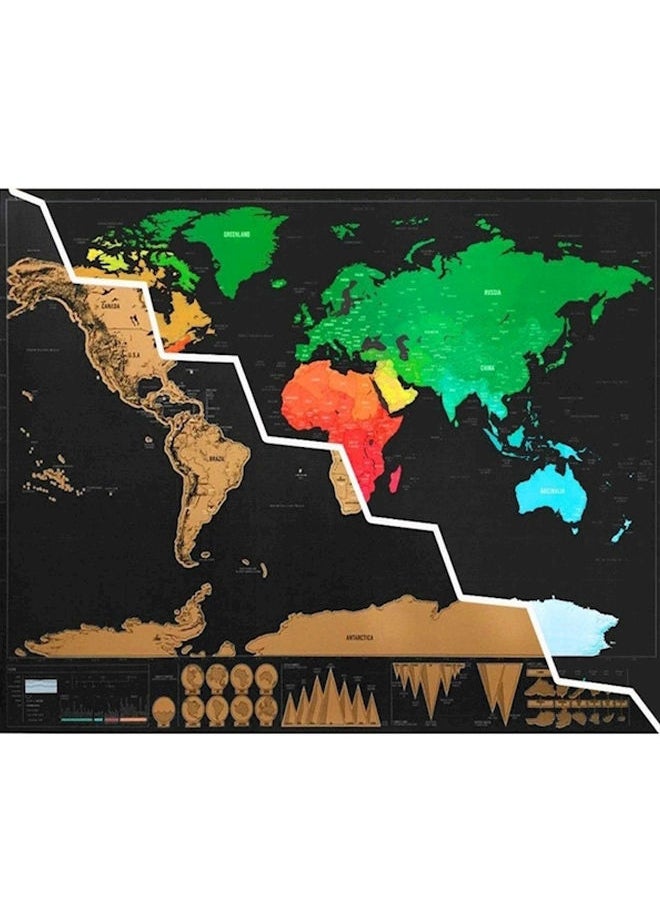 NIBEMINENT World Scratch Off Travel Map Black/Yellow  - Image 5