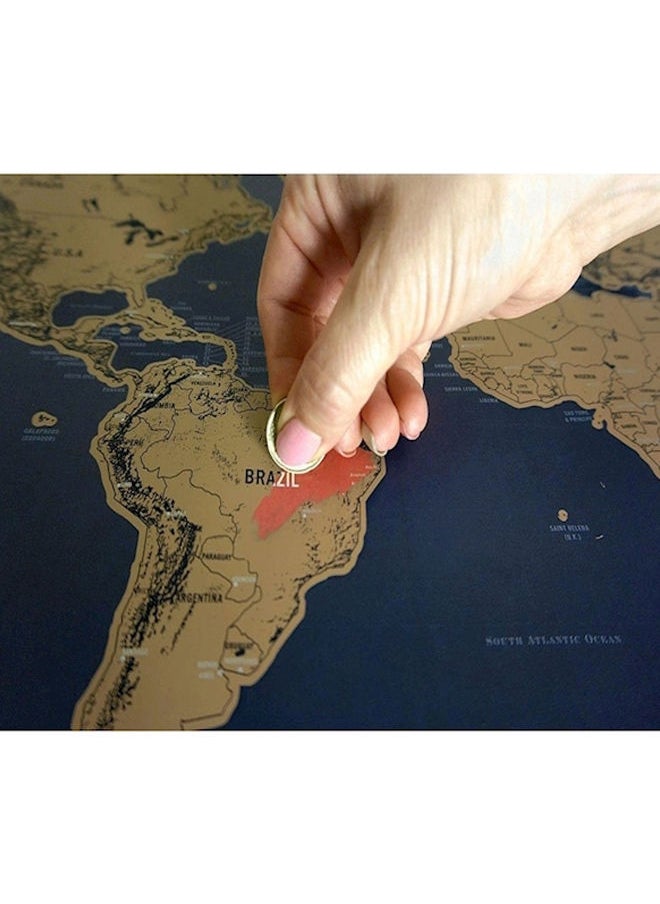 NIBEMINENT World Scratch Off Travel Map Black/Yellow  - Image 3