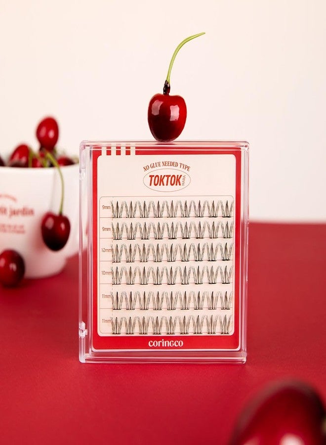 CORINGCO Toktok Hara Light Self Adhesive False Eyelashes, Natural Look, No Glue Needed, Assorted Set of 9/10/11mm, Reusable Lash Clusters Kbeauty - Sharp - Image 5