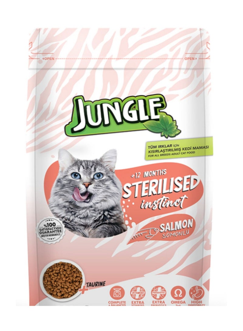 جانغل طعام جاف للقطط البالغة بنكهة السالمون ، مع الفيتامينات والتورين , 500G