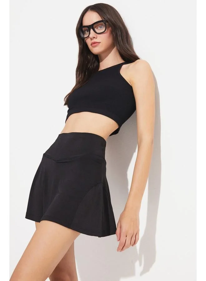 جون June Women Mini Sports Shorts Skirt Black