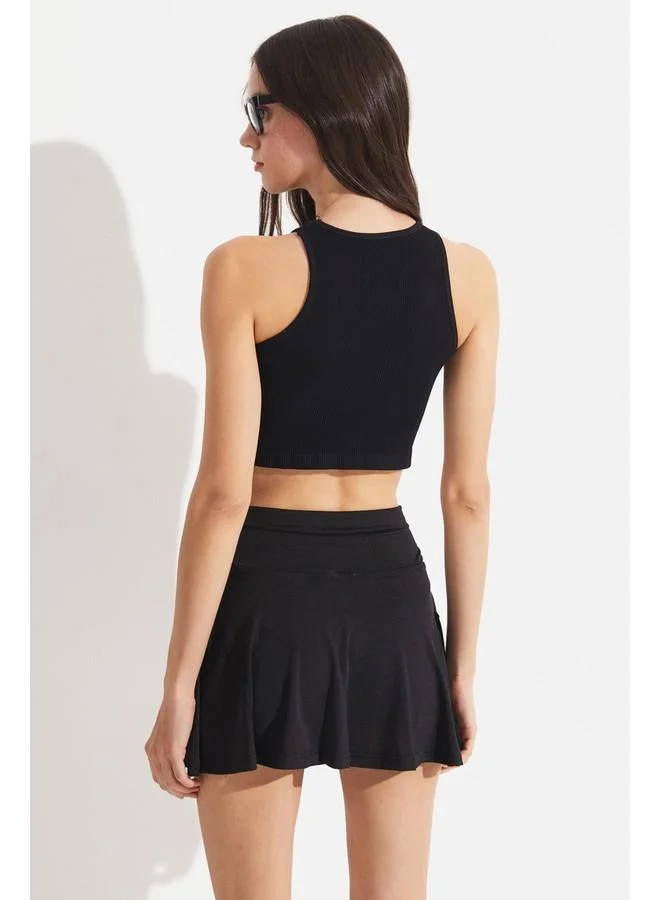 جون June Women Mini Sports Shorts Skirt Black