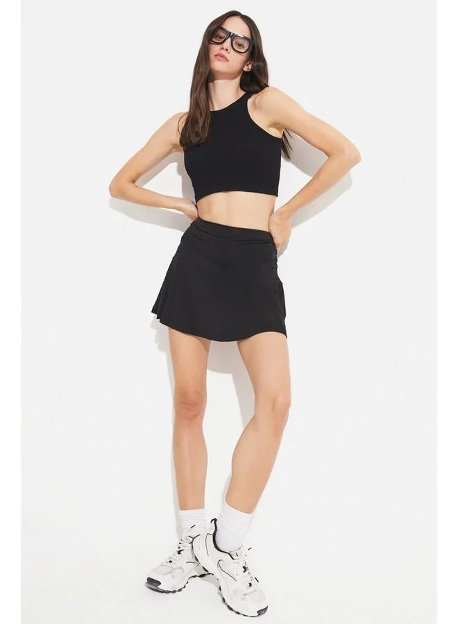 جون June Women Mini Sports Shorts Skirt Black