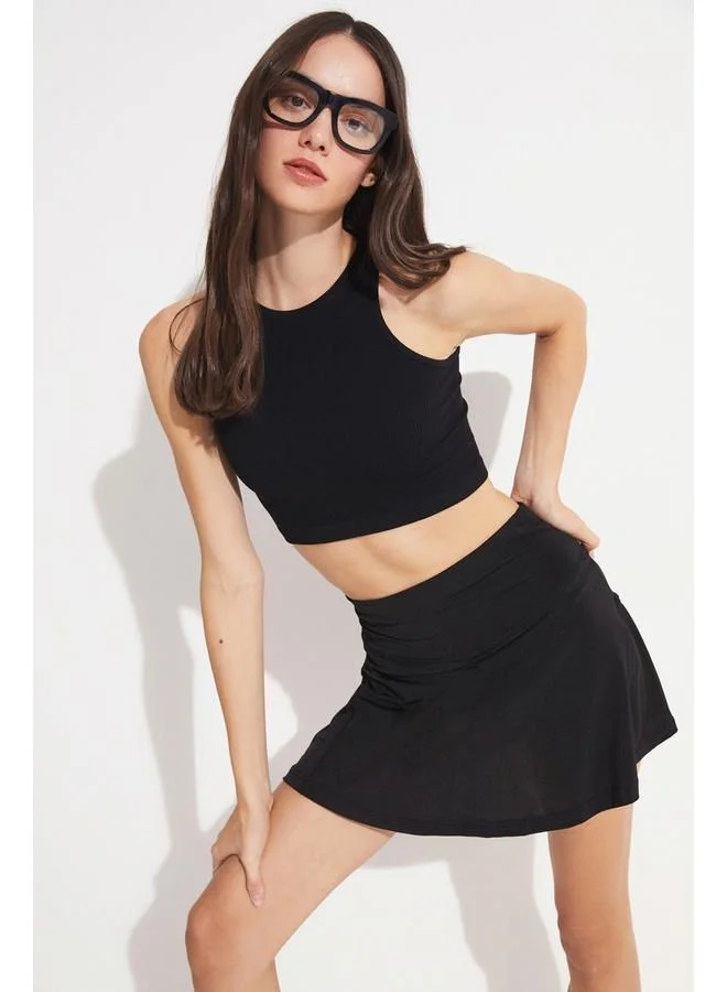 جون June Women Mini Sports Shorts Skirt Black