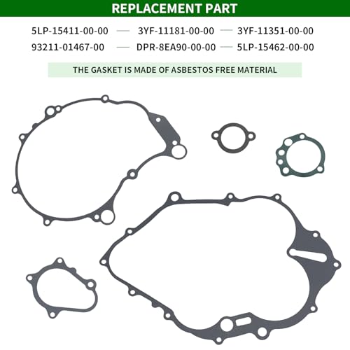 WEICHENGXIN Complete Gasket Kit & Spark Plug Compatible with Yamaha Raptor 660R YFM660R YFM660 2001 2002 2003 2004 2005 - Image 2