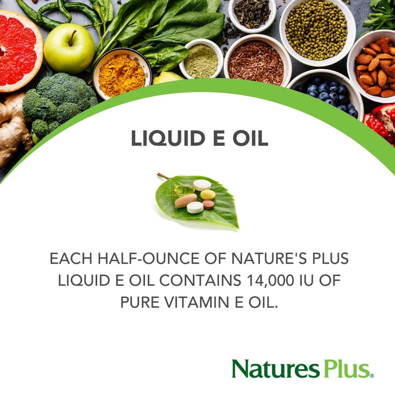 NaturesPlus Natures Plus Vitamin E Oil - 14,000 IU, .5 fl oz - Moisturizes Face And Skin, Reduces Brown Spots, Strengthens Nails, Promotes Hair Growth, Antioxidant, Anti-Aging - Vegan - Image 2