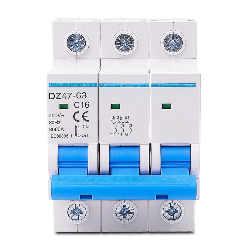 DZ47 63 Three Phase Circuit Breaker 32A 400V C16 DIN Rail Mount Motor Protection Switch - Image 4