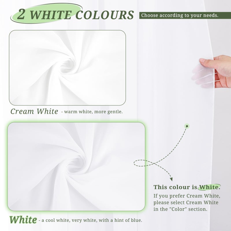 Showgeous Wedding Arch Draping Fabric,4 Panels 28" x20ft White Wedding Arch Drapes for Ceremony Chiffon Fabric Drapes Arbor Drapery Decorations for Reception Sheer Backdrop Curtains for Party Swag - Image 4