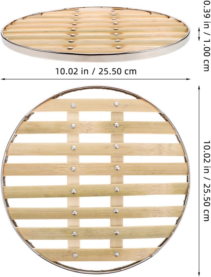 SUPVOX Stainless Steel Steamer Ring 25cm Reusable Non-stick Steamer Mat Liners for Vegetable and Dumpling Cooking - Image 2