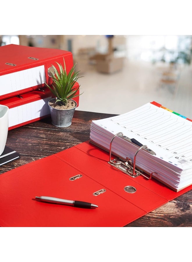 MOMENT Premium A4 Lever Arch File, Power Mechanism, Fsc Certified, Replaceable Spine Labels, Ring Binder, Archiving & Home Office File Organizer, Red  - Image 5