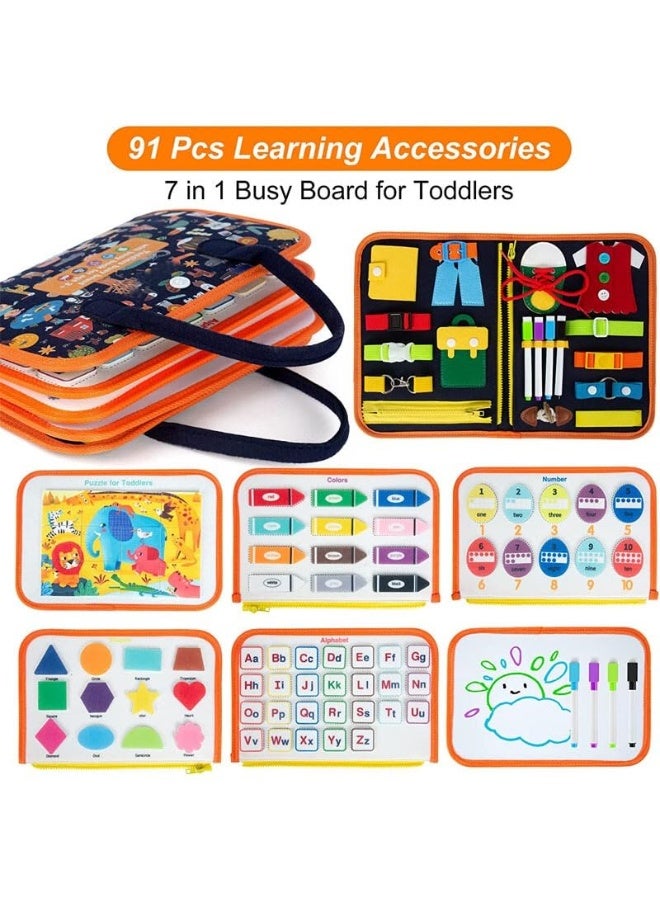 Busy Board Toddlers Sensory Activity, Montessori Toys 3+ Year Old Boy Airplane Travel Essentials Kids Road Trip Games Quiet Book 3 4 5 Yr Birthday Gifts Learning Toy Baby Educational - Image 2