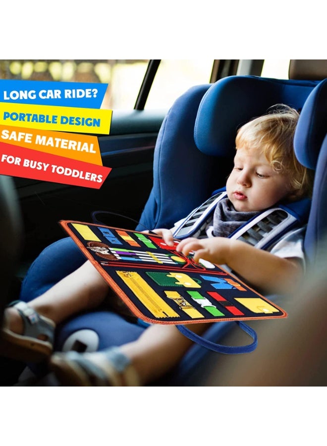 Busy Board Toddlers Sensory Activity, Montessori Toys 3+ Year Old Boy Airplane Travel Essentials Kids Road Trip Games Quiet Book 3 4 5 Yr Birthday Gifts Learning Toy Baby Educational - Image 5