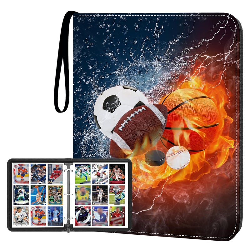 HESPLUS Sports Card Binder 9 Pocket Trading Card Binder 900 Pockets Double Sided Pockets Football Card Binder for Baseball Basketball Hockey Card Game Card and Other TCG Collection Storage Album - Image 2