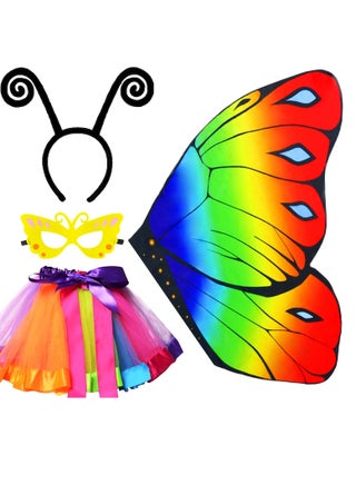 4 Pack Kids Butterfly Wings Costume, Fairy Wings Shawl,  Rainbow Tutu Dress for Girls, Antenna Mask and Rainbow Tutu, Child Party-Favors Toys Gifts4 Pack Kids Butterfly Wings Costume, Fairy Wings Shaw - pzsku/Z000E73620E0B0F22669FZ/45/_/1716970870/2ffa5f98-a696-4a6f-9985-5ed7a9a35bf7