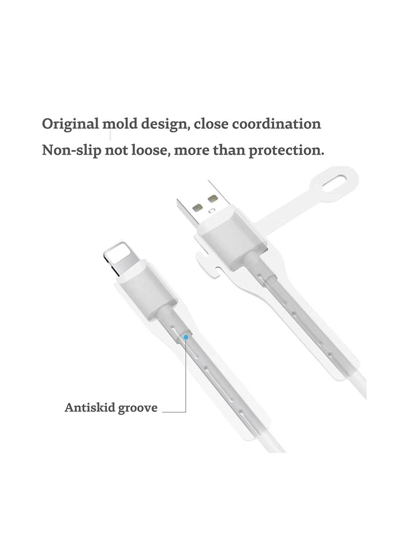 سيوسي حافظ كابل الشاحن ، واقي منظم إدارة الكابلات ، واقي للكابلات لجهاز iPhone iPad ، وموفر للكابلات لتجميع وتنظيم الكابلات (زوجان أبيض + أسود من Lightning إلى USB) - Image 2