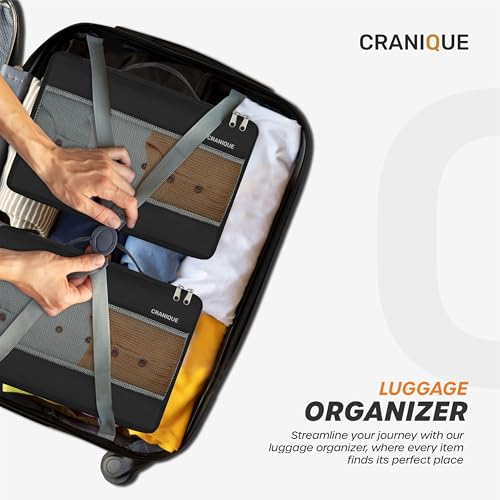 Cranique Packing Cubes for Travel Organizer, Storage Bag, Packing Bag for Clothes, Essential Pouch, Travel Organizer for Men & Women Pack of 6 (Cube1-Black-Pack6) - Image 5