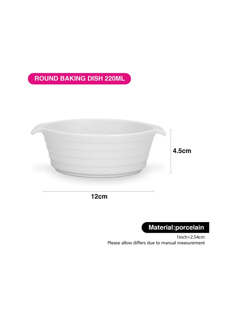 Fissman 3-Piece Round Baking Dish 12x4.5cm/220ml Porcelain  - Image 4