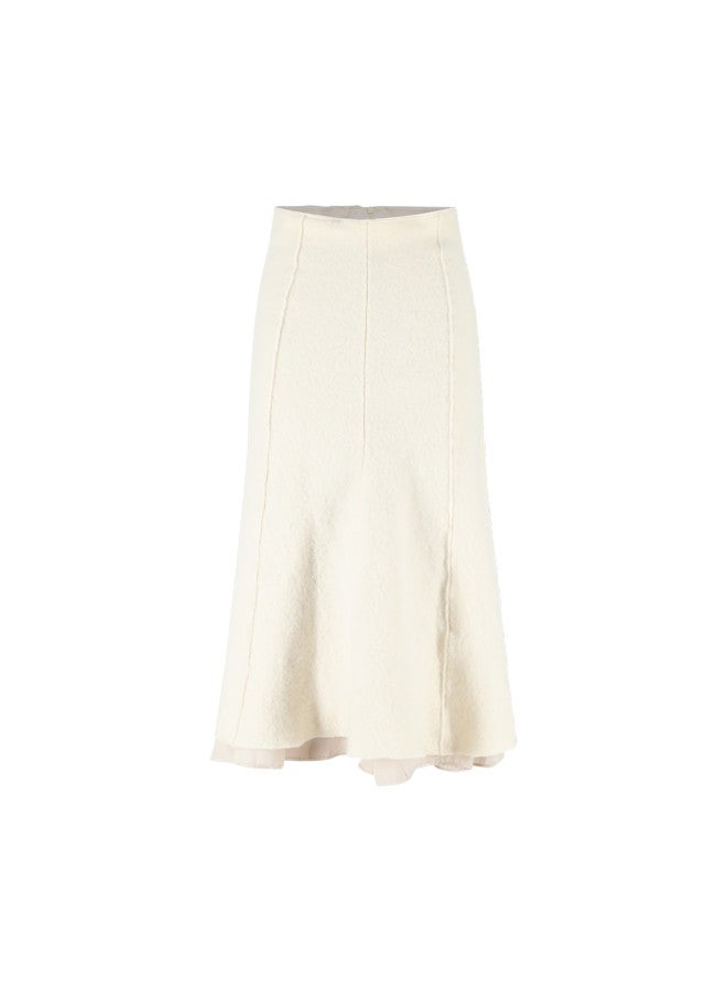 Zara elegant Flared Midi Skirt With Waistband - Soft Fleece Texture For A Slimming A-line Silhouette - Image 2