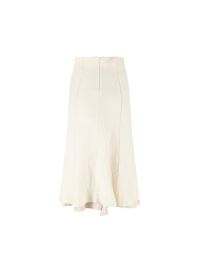 Zara elegant Flared Midi Skirt With Waistband - Soft Fleece Texture For A Slimming A-line Silhouette - Image 3
