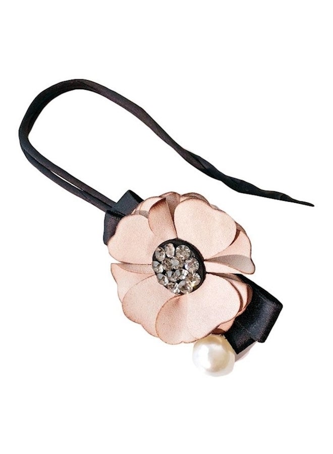 Loquat Flower Tie Hairpin Black/Beige/Clear - Image 1