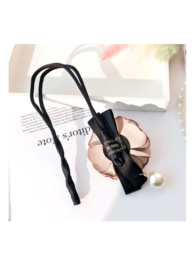 Loquat Flower Tie Hairpin Black/Beige/Clear - Image 3